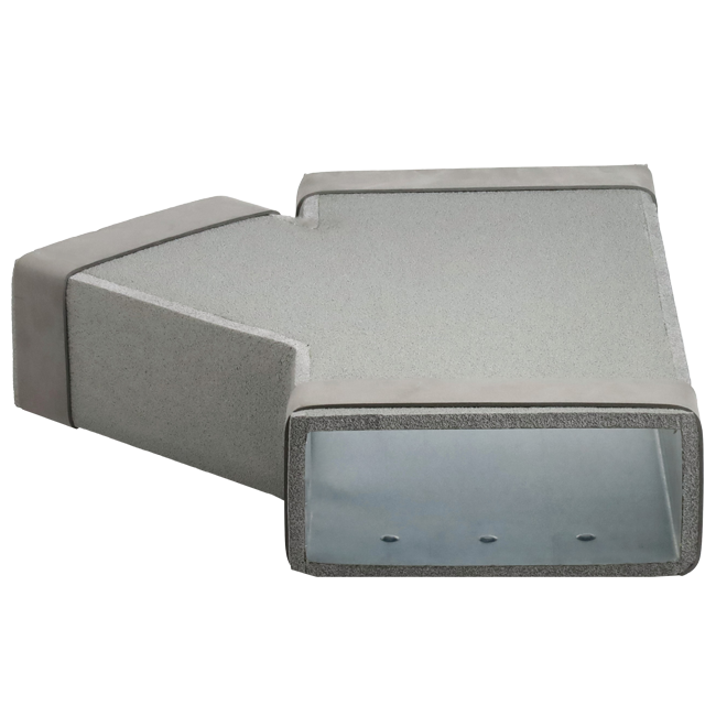 Thermoduct T-stykke 45 grader 220x80 - 170x80 til kanalføring