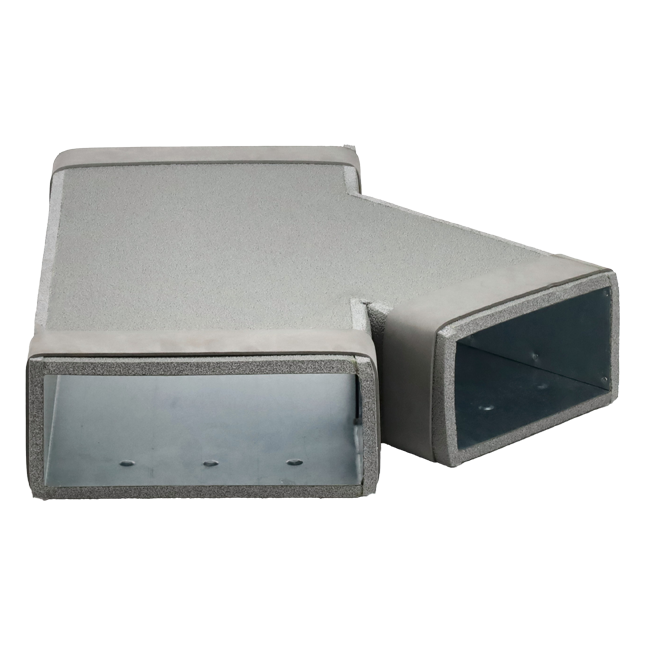 Thermoduct T-stykke 45 grader 220x80 - 170x80 til kanalføring