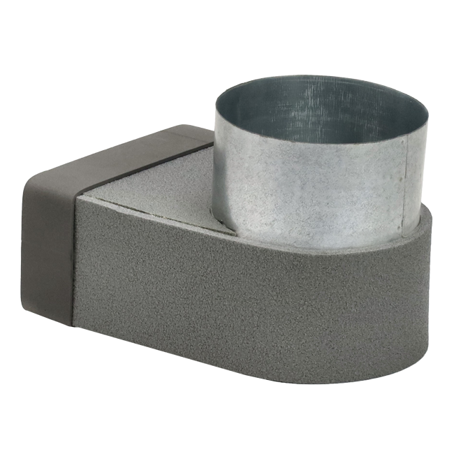 Thermoduct-vinkel 170 mm x 80 mm til diameter 160 mm til kanalføring