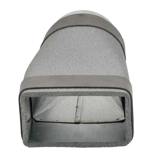 Thermoduct-reduktion 220x80 mm til diameter 125 mm