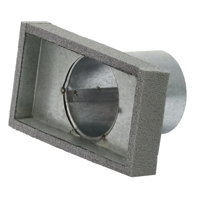 Thermoduct-endekappe 220x80 mm med tilslutningsdiameter 80 mm