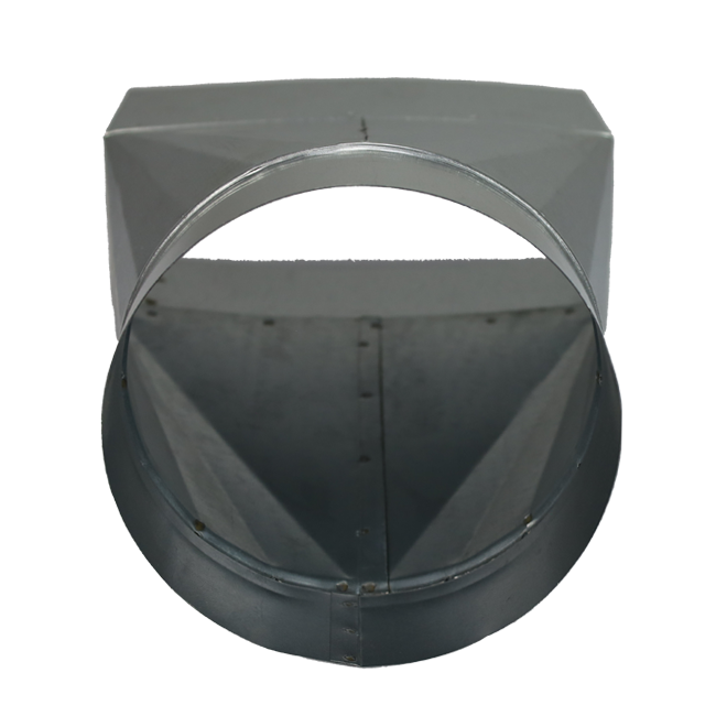 Adapter 220x80 mm til diameter 150 mm til kanalføring