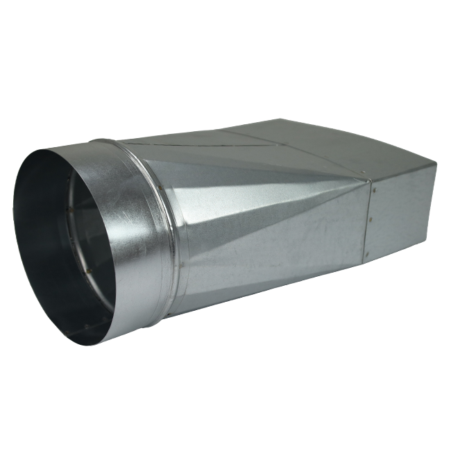 Adapter 220x80 mm til diameter 150 mm til kanalføring