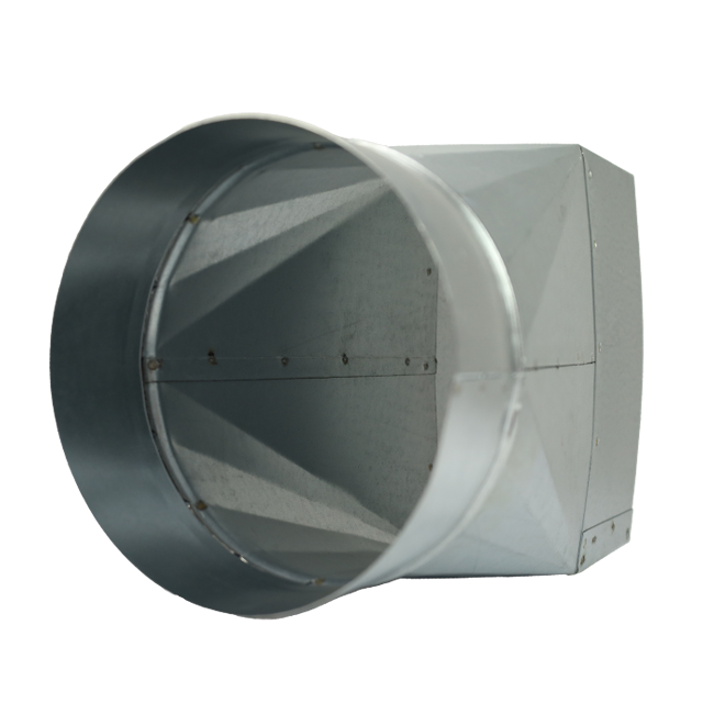 Adapter 220x80 mm til diameter 150 mm til kanalføring