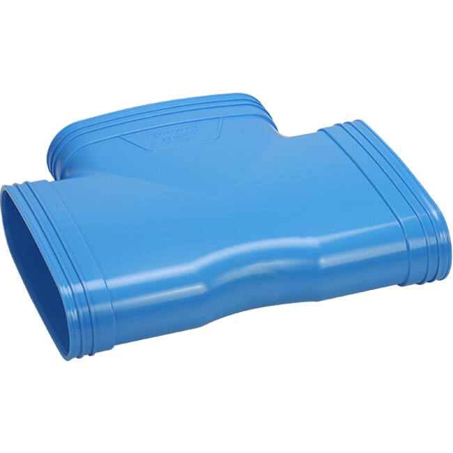 Wavin Ventiza T-stykke 90 grader PVC oval 195x80 mm M/M/M