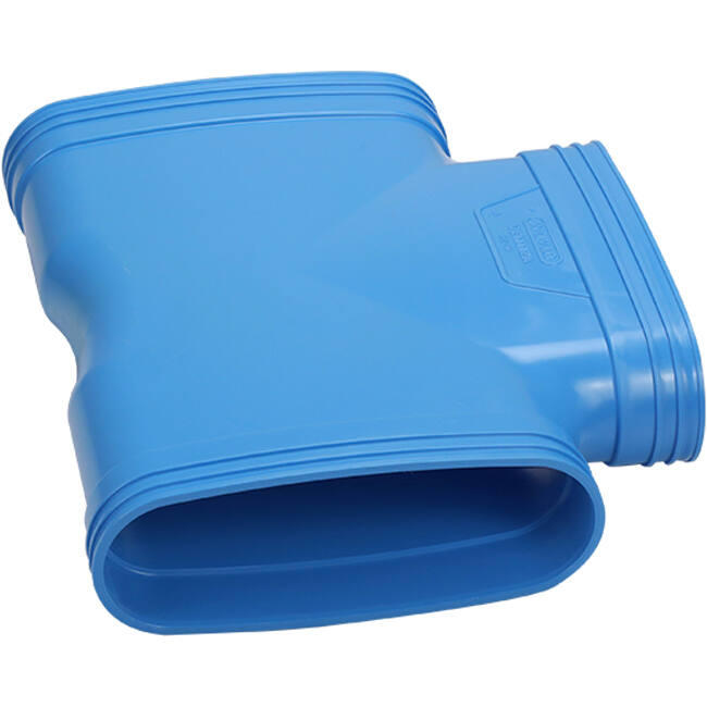 Wavin Ventiza T-stykke 90 grader PVC oval 195x80 mm M/M/M