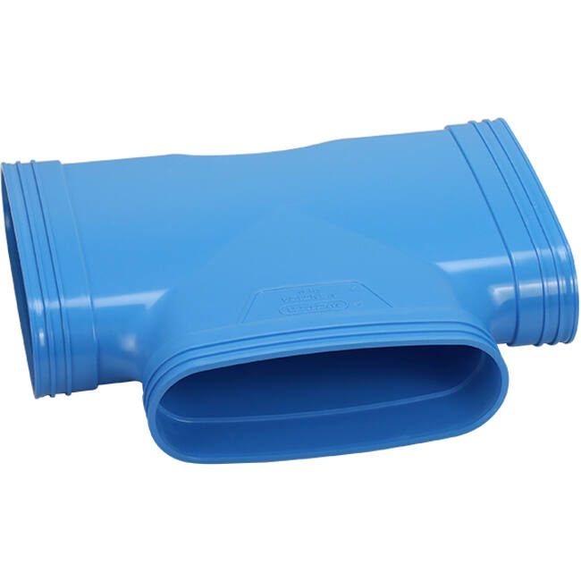 Wavin Ventiza T-stykke 90 grader PVC oval 195x80 mm M/M/M