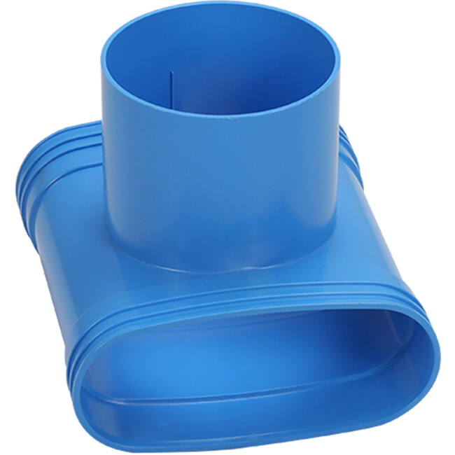 Wavin Ventiza T-stykke PVC ovalt 195x80x50 mm med diameter 125 mm M/M/M