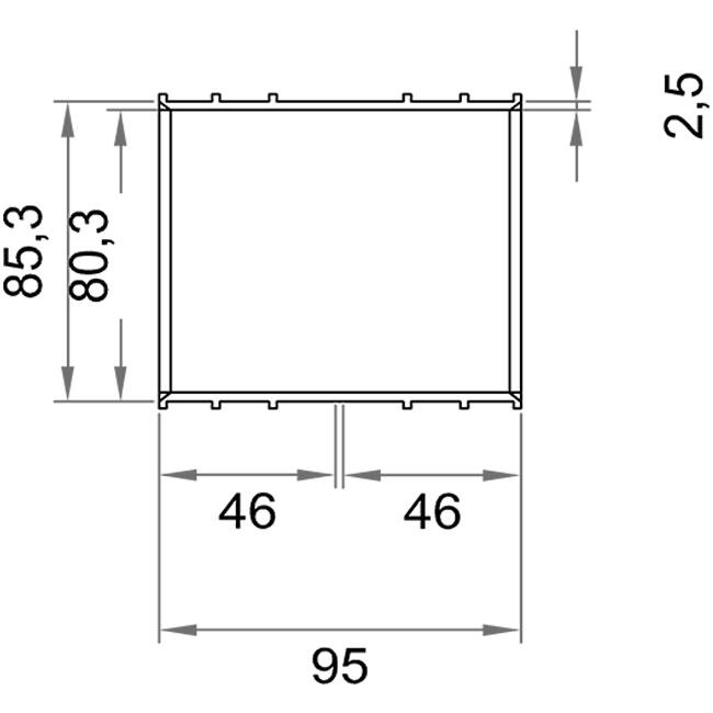 Wavin Ventiza Overskydningsmuffe PVC oval 235x80 mm M/M