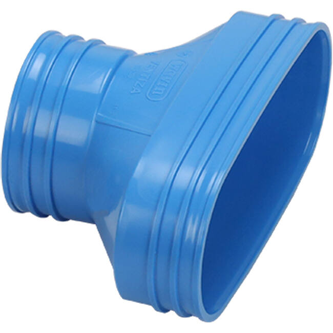 Wavin Ventiza Overgang PVC oval 195x80 mm til 80 mm M/M