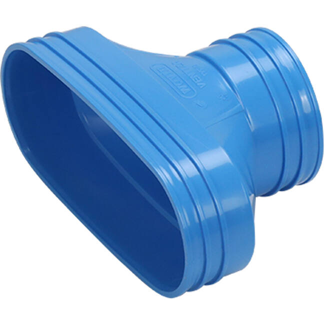 Wavin Ventiza Overgang PVC oval 195x80 mm til 80 mm M/M