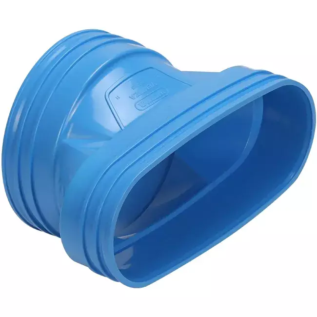 Wavin Ventiza Overgang PVC oval 195x80 mm til 125 mm M/M
