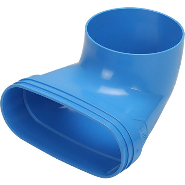 Wavin Ventiza Endestykke 90° grader PVC oval 195x80x100 mm med diameter 125 mm M/M