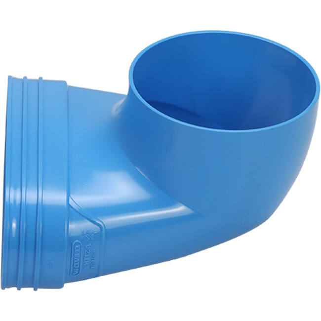 Wavin Ventiza Endestykke 90° grader PVC oval 195x80x100 mm med diameter 125 mm M/M