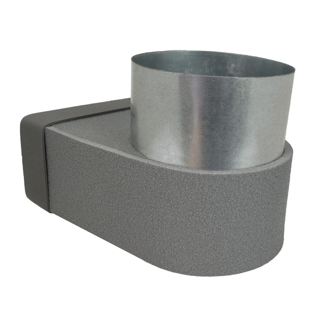 Thermoduct lepe hjørnestykke enkelt symmetrisk 220x80 mm til diameter 150 mm