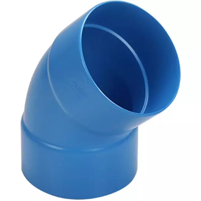 Wavin Ventiza 45 grader Bøjning PVC rund med diameter 80 mm M/M