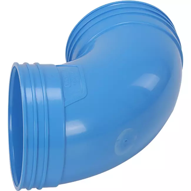 Wavin Ventiza 90 grader PVC bøjning rund 125 mm M/M
