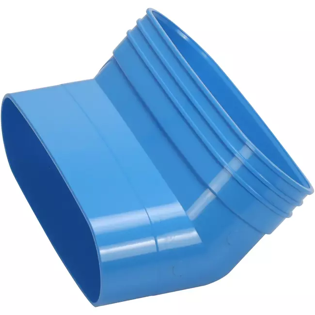 Wavin Ventiza Bøjning 45 grader PVC oval 195x80 mm vertikal M/S