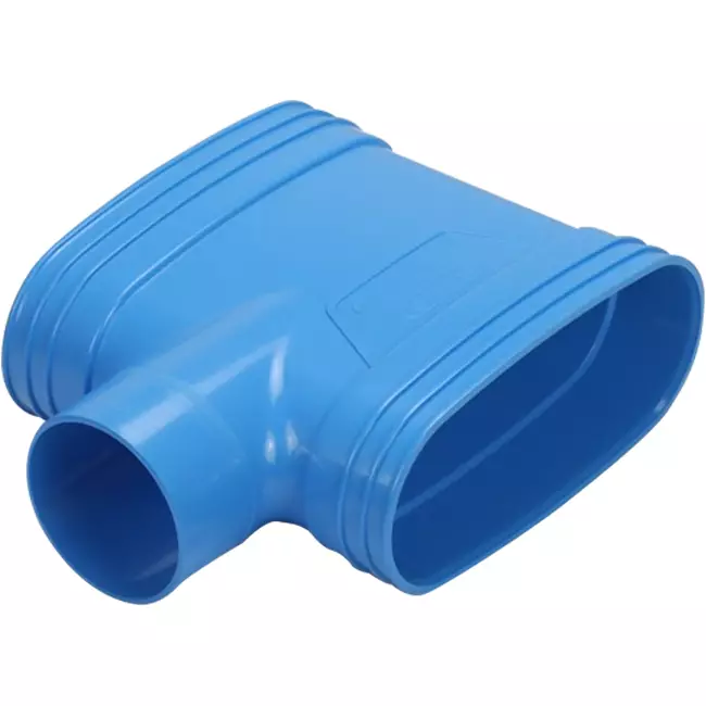 Wavin Ventiza T-stykke PVC oval 195x80 mm M/M/M