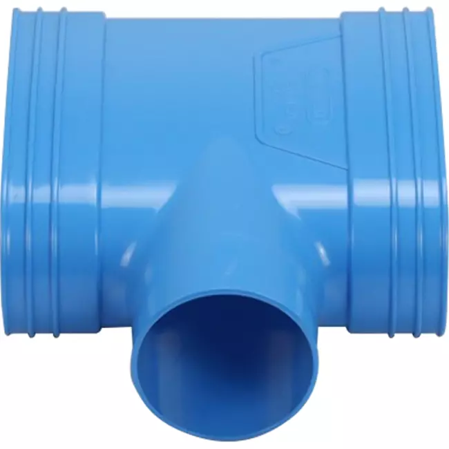 Wavin Ventiza T-stykke PVC oval 195x80 mm M/M/M