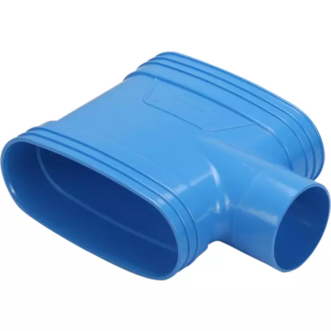 Wavin Ventiza T-stykke PVC oval 195x80 mm M/M/M