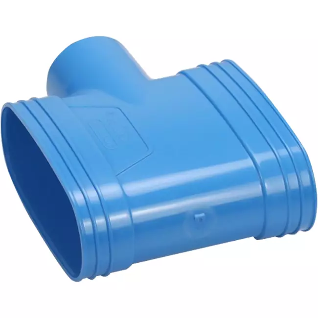 Wavin Ventiza T-stykke PVC oval 195x80 mm M/M/M