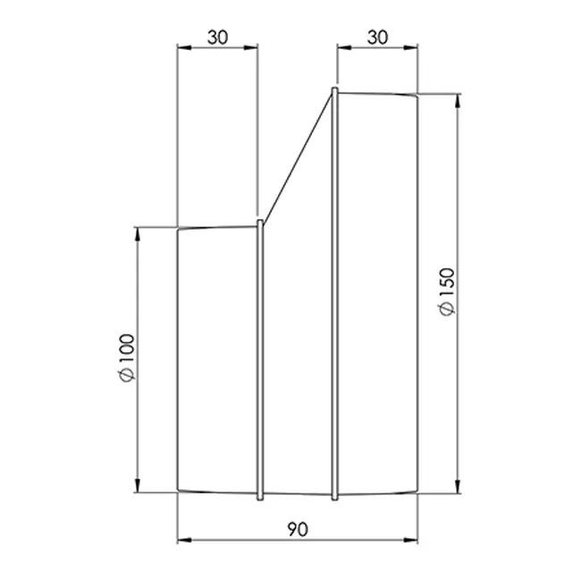 Europlast rund plastreduktion 150 mm til 100 mm - AP150-100