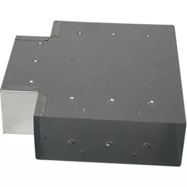 T-stykke (vinklet) 90 grader 220x80 mm - 170x80 mm til røggassystem