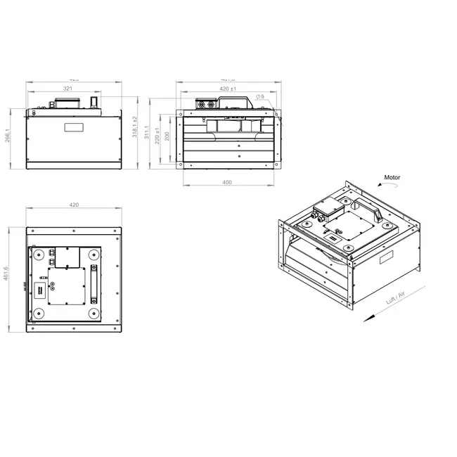 Energieffektivt isoleret kanalventilator - KVRI 4020 EC 32