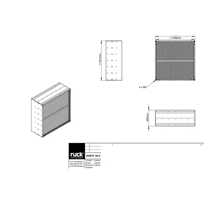 Filterkasse til Ruck MPC 700/800 kasseventilator - FB 1200