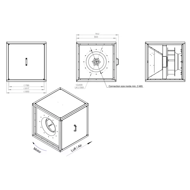 Kasseventilatormotorens udendørs luftstrøm - MPC T 560 EC K01