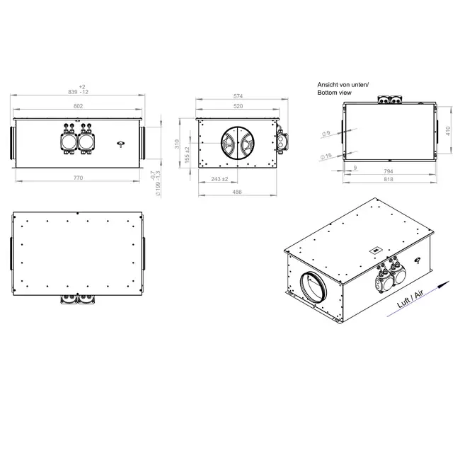 Rørventilator 200 mm isoleret energieffektiv - EM DUO 200 EC K 01
