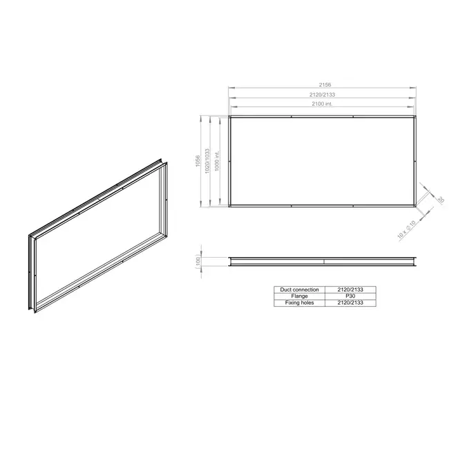 Fleksibelt forbindelsesstykke 2100 x 1000 - VS 210100