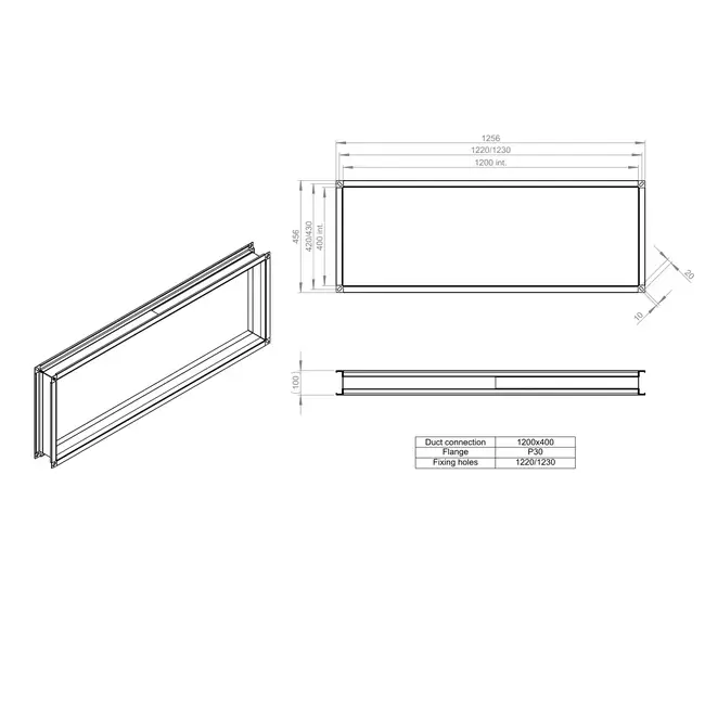 Fleksibelt stik 1200 x 400 - VS 12040