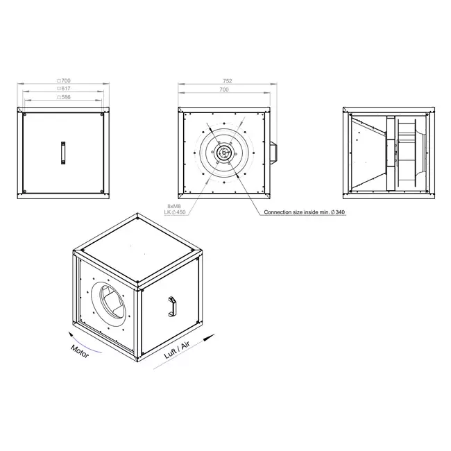 Kasseventilatormotor til udendørs luftstrøm - MPC T 450 D4 K01