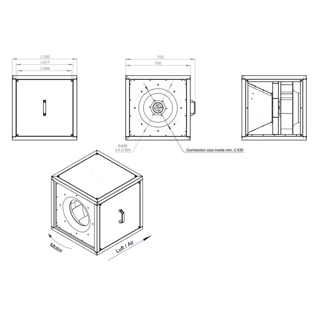 Kasseventilatormotor til udendørs luftstrøm - MPC T 500 D4 K01