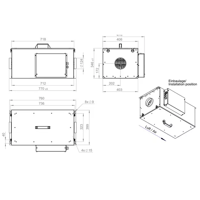 Forsyningsenhed med elektrisk opvarmning - FFH 125 EC EOJR 01