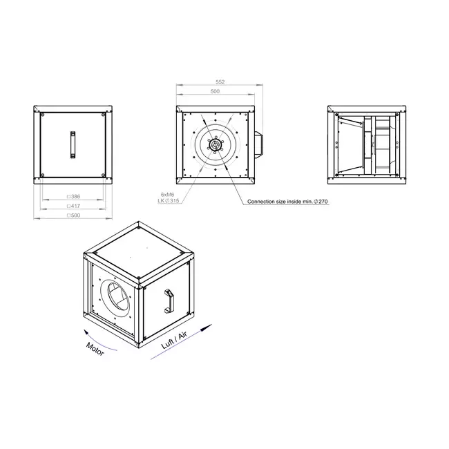 Boksventilatormotor ekstern luftstrøm - MPC T 315 D2 I K 01