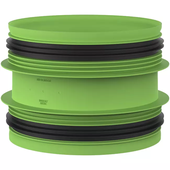 Duco tilslutningsstykke med gummi D160-D160 (M/M)