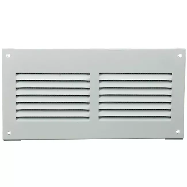 Ventilationsrist i metal, rektangulært 200x100 hvid - MR2010