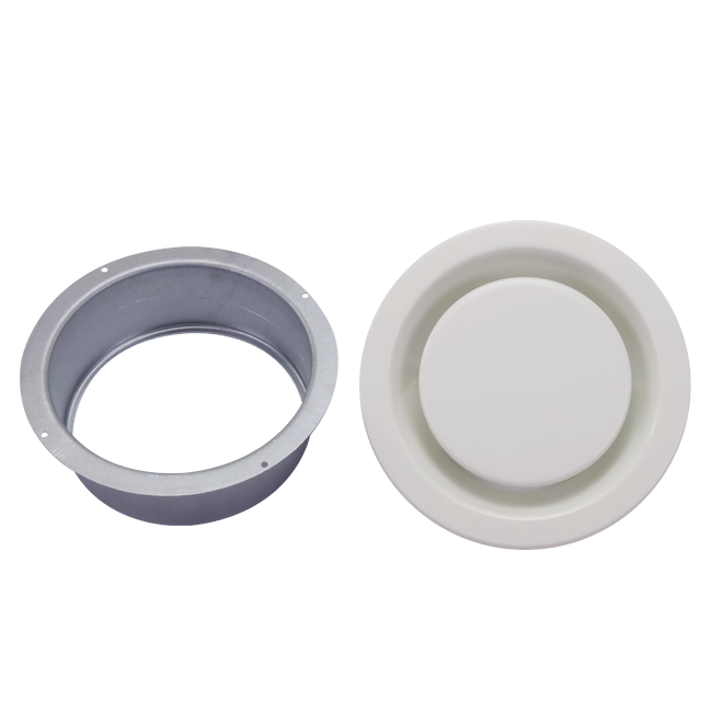 Ventilationsudblæsningsventil 125 mm med metalfjedre - EAV-C125 RAL9010