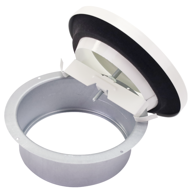 Ventilationsudblæsningsventil 160 mm med metalfjedre - EAV-C160 RAL9010