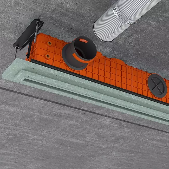 Ergovent rammeløst gitter 1000 mm med tilslutningsdiameter 90 mm - standard