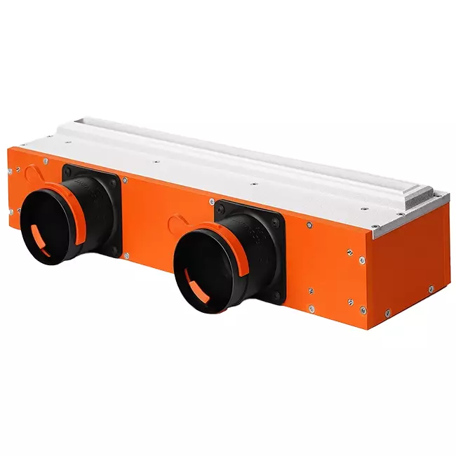 Ergovent rammeløst gitter 500 mm med tilslutningsdiameter 75 mm - standard