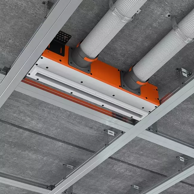 Ergovent rammeløst gitter 500 mm med tilslutningsdiameter 75 mm - standard