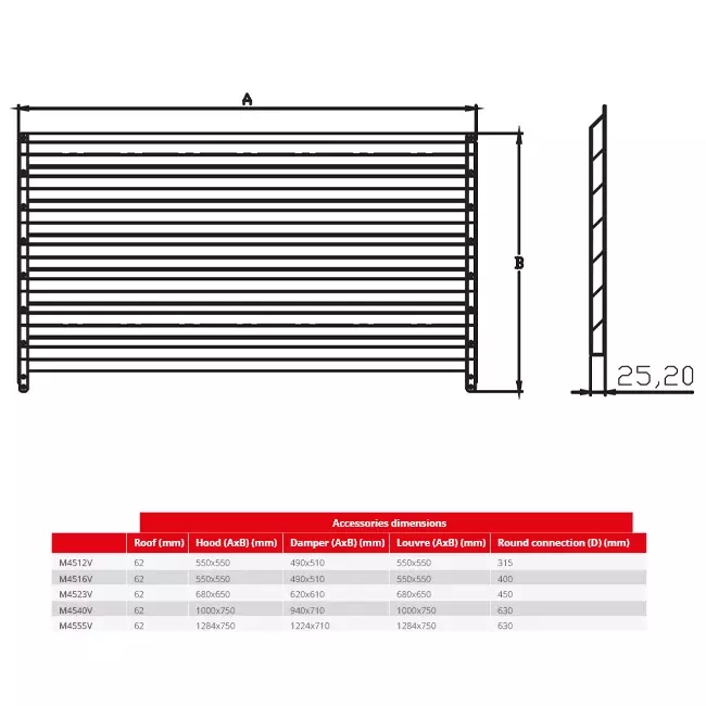 Maxivent by Econox-lameller til M4555 vandret - LV