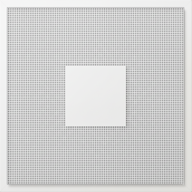 Perforeret loftsdiffusor til indblæsning og udsugning 595x595 mm - 125 mm - RAL 9016