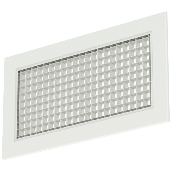 Væggitter i aluminium med fast gitter - med friktionsfjedre - 200x100 mm - RAL 9010