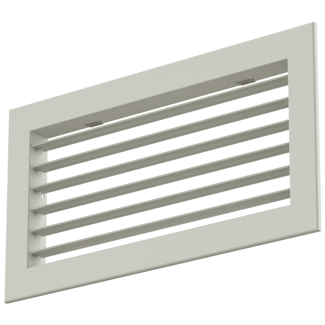 Enkelt justerbart væggitter i aluminium - med friktionsfjedre - 800x100 mm - RAL 9010
