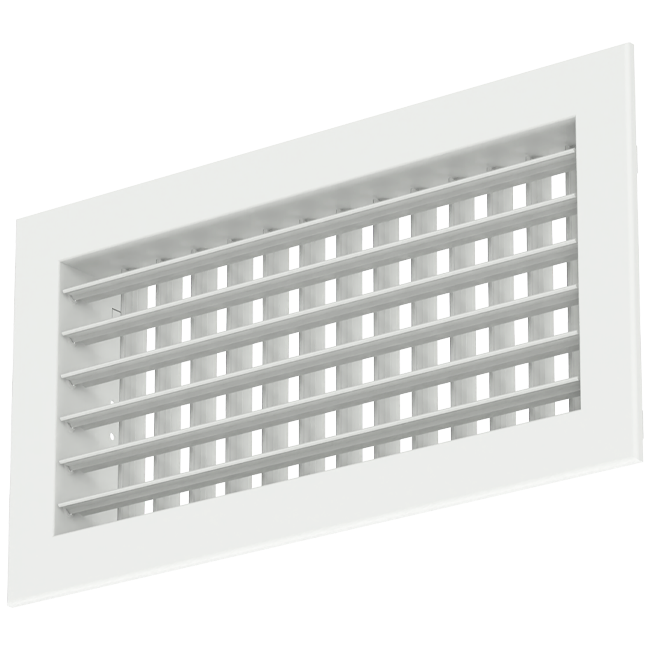 Dobbelt justerbart væggitter i aluminium - med friktionsfjedre - 200x200 mm - RAL 9016